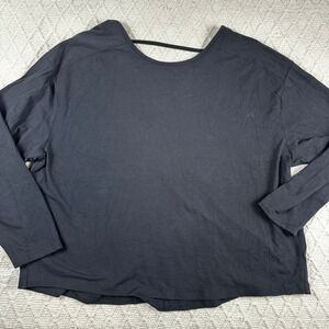 Member's Mark Long Sleeve Active Tee T-Shirt Black XL Open Back Lightweight